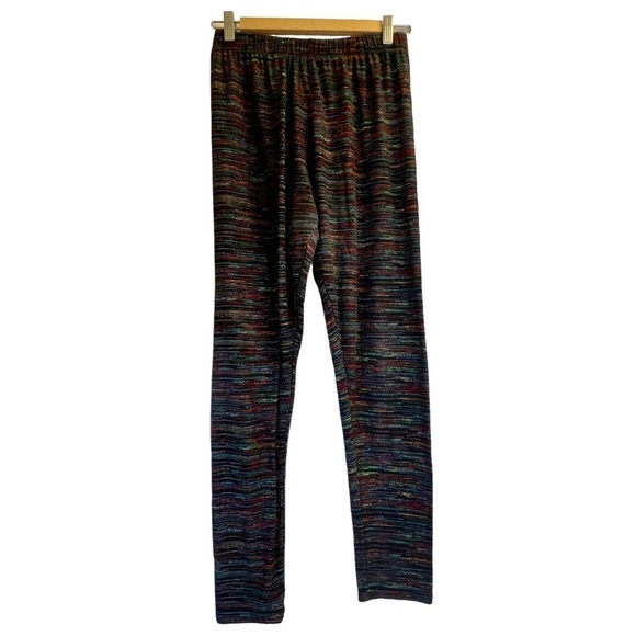 SweetLegs Plus Women's Leggings 14-22 Multicoloured Line Pattern - Picture 1 of 12
